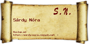 Sárdy Nóra névjegykártya